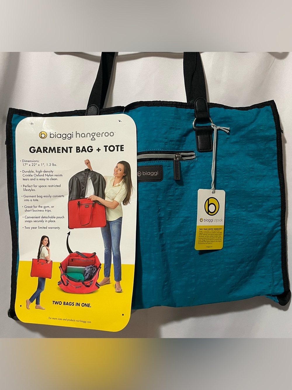 **NEW**Teal Biaggi Garment Bag + Tote